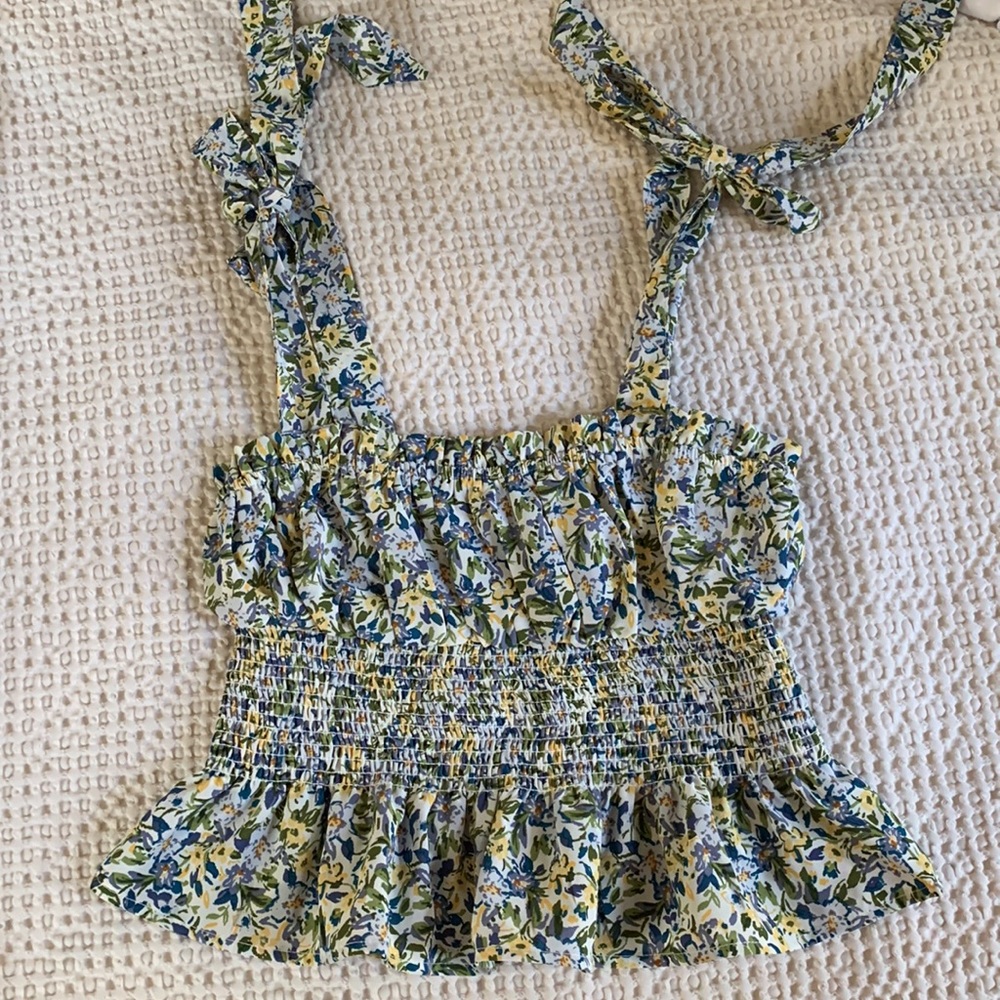 Forever 21 Floral Print Chiffon Top